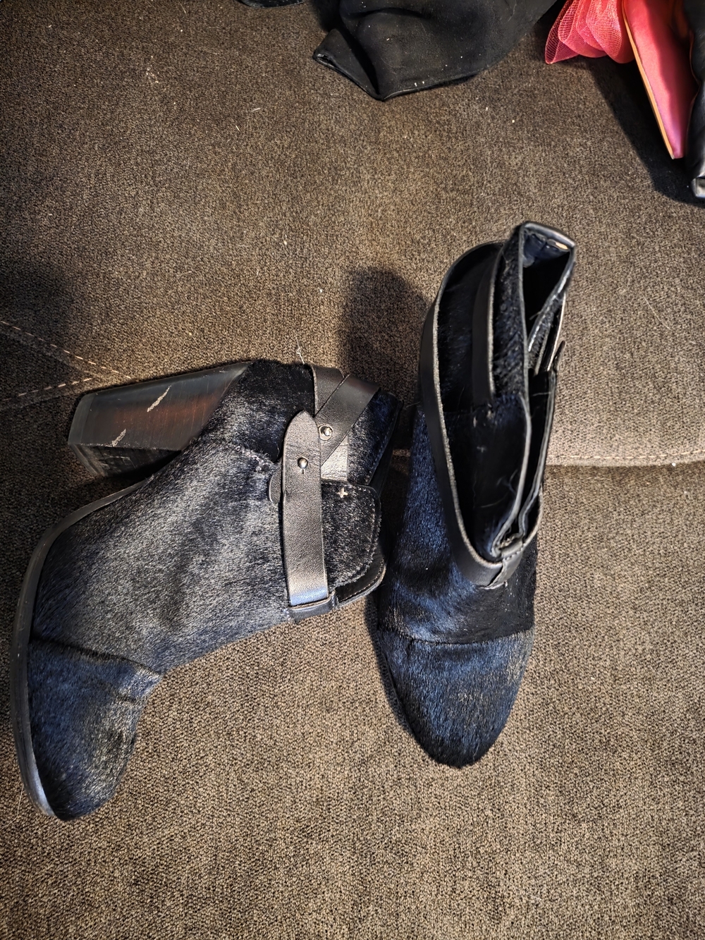 rag & bone Black Pony Ankle Boots